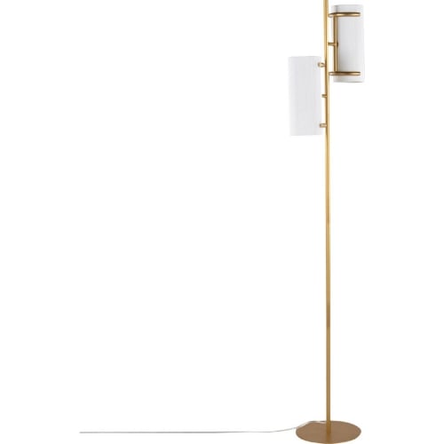 Rhonda Floor Lamp in Gold Metal & White Plastic Shade